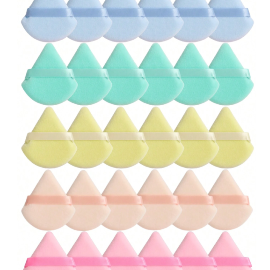 Borla triangular de terciopelo Face Triangle Makeup Puffs