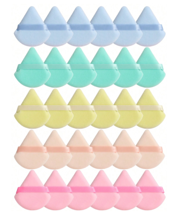 Borla triangular de terciopelo Face Triangle Makeup Puffs